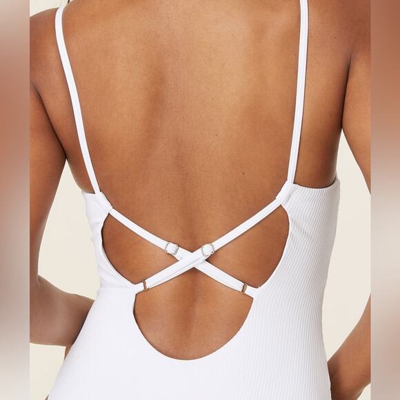 Andie The Jetties One Piece Ribbed White Size M NWOT - Picture 6 of 14
